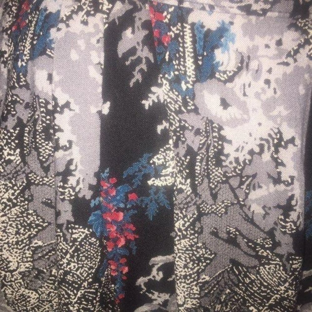Vintage Code 7 New York Skirt Size 9 Black Gray Blue Red Tan Floral Pockets Used - Picture 14 of 14
